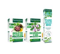 Santarome Bio - Pack Digestion et Foie | Bien-Etre du Foie Bio + Desmodium 2500 + Pure Sève de Bouleau Bio | Complément Alimentaire Bio | Digestion, Draineur & Détox - Plantes Bio (3 produits)