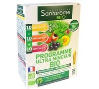Santarome – Complément alimentaire Programme Ultra Minceur Bio Ananas, Guarana, Cassis – 30 ampoules