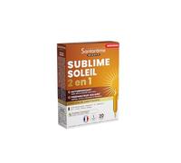 Santarome Bio - Sublime Soleil 2 en 1 - Autobronzant & Préparateur Solaire - Complément alimentaire solaire - Caroténoïdes & Plantes - 20 ampoules - Goût Passion Mangue - France