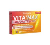 Santarome Bio - Vita'Max Booster Immunité Flash - Complément alimentaire immunité - Soutient les défenses immunitaires - Vitamines, Minéraux, Echinacée, Eleuthérocoque - 30 comprimés - France