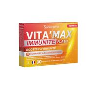 Santarome Bio - Vita'Max Booster Immunité Flash - Complément alimentaire immunité - Soutient les défenses immunitaires - Vitamines, Minéraux, Echinacée, Eleuthérocoque - 30 comprimés - France