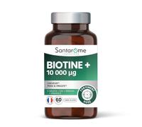 SANTAROME Biotine 10 000 µg - Kératine Zinc Sélénium - Cheveux - 60 Gélules