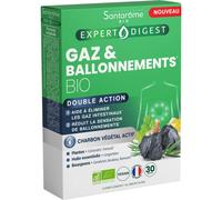 Santarome Complément alimentaire Gaz & Ballonnements Bio – Charbon végétal actif – 30 gélules
