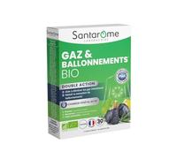 Santarome Complément alimentaire Gaz & Ballonnements Bio – Charbon végétal actif – 30 gélules