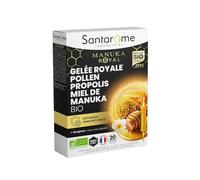 Santarome Complément alimentaire Gelée Royale Pollen Propolis Miel de Manuka Bio – 20 ampoules