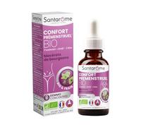SANTAROME Gemmo Confort Prémenstruel Bio - Cycle Féminin - 30 ml - France | Trio de bourgeons : Framboisier, Airelle, Chêne - Bio, frais & cueillis à la main en France - 25 gouttes par jour