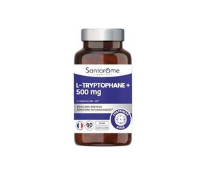 SANTAROME L-Tryptophane 500 mg + B3 B6 - Sommeil & Stress - 60 Gélules | Double cofacteur B3 et B6 - Sommeil réparateur - Plus de sérénité au quotidien - Dose modulable 1 à 2 gélules - France