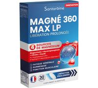 Santarome - Magnésium 360 Ultra Fort - Complément alimentaire à base de 4 sources de Magnésium, Taurine, Vitamines - Stress, Nervosité - Libération prolongée - 30 comprimés - France