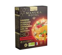 Santarome Bio Ginseng Guarana Acérola Miel de Manuka Bio 20 ampoules