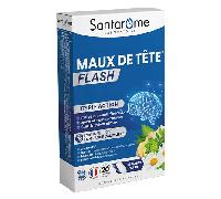 SANTAROME Maux de Tête Flash - Grande Camomille Gingembre - 20 Comprimés | Grande camomille, rhodiola, gingembre, saule - Complexe exclusif PGA - Caféine pour la vigilance - Libération flash - France