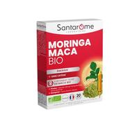 SANTAROME Moringa Maca Bio 1000 mg - Énergie & Tonus - 20 Ampoules - France | Tonique bio sans caféine : Maca dosée à 1000 mg + Moringa + 3 bourgeons - Énergie et vitalité en douceur - 1 ampoule/jour