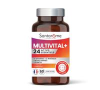 SANTAROME Multivital+ - 24 Actifs dont Vitamines & Minéraux - 60 Gélules | 11 vitamines et 8 minéraux essentiels - Vitalité & Immunité - Aide à réduire la fatigue - Assimilation optimale - France