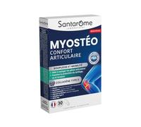 SANTAROME Myostéo Confort Articulaire Collagène MSM PEA - 30 Comprimés | Collagène type II, MSM et PEA - Plantes et bourgeons - Vitamine C et Manganèse pour le cartilage et les os - France