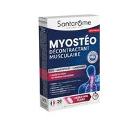 SANTAROME Myostéo Décontractant Musculaire Flash - 20 Comprimés - France | Magnésium et potassium pour la fonction musculaire - Plantes, bourgeons et B6 - Détente du dos et de la nuque - Flash 15 min