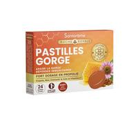 SANTAROME Pastilles Gorge - Propolis, Miel & Échinacée - 24 Pastilles | Propolis fortement dosée, miel, échinacée, vitamine C - Apaise la gorge irritée & soutient l'immunité - 1 à 3 pastilles/jour