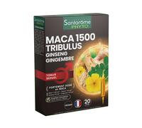 Santarome Bio Maca 1500 Tribulus Ginseng Gingembre Tonus Sexuel 20 ampoules