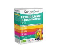 Santarome – Complément alimentaire Programme Ultra Minceur Bio Ananas, Guarana, Cassis – 30 ampoules