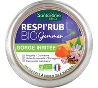 Santarome Bio - Respir'Rub Gommes Bio - Gorges irritées - Propolis - 45 gommes à mâcher - France