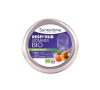 Santarome - Respi'Rub Gommes Bio - Complément alimentaire Gorges irritées - Propolis, Guimauve, Camomille matricaire - 45 gommes à mâcher - France