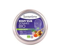 Santarome Bio - Respir'Rub Gommes Bio - Gorges irritées - Propolis - 45 gommes à mâcher - France