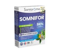 Santarome Bio Complément alimentaire Somnifor 4 Actions – Mélatonine 1,9 mg – 30 comprimés