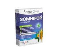 Santarome Bio - Somnifor - Complément Alimentaire Sommeil - Mélatonine 1,9 mg, Plantes - Endormissement rapide, sommeil réparateur - 20 ampoules - Végan - Made In France