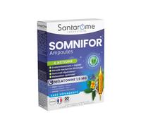 Santarome Bio - Somnifor - Complément Alimentaire Sommeil - Mélatonine 1,9 mg, Plantes - Endormissement rapide, sommeil réparateur - 20 ampoules - Végan - Made In France