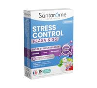 Santarome - Stress Control Flash & Go - Complément alimentaire pics de stress et nervosité - Libération flash- 15 comprimés - Made In France