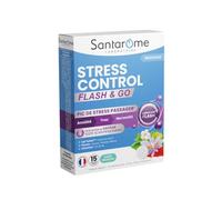 SANTAROME Stress Control Flash & Go Safran - Vitamines B - 15 Comprimés | Safran breveté - Soutient le système nerveux - En cas de pic de stress passager - Format nomade goût menthe - France