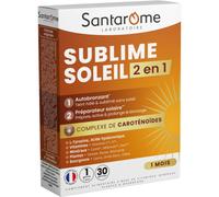 Santarome Bio – Complément solaire 2 en 1 autobronzant – Caroténoïdes & plantes – 30 gélules