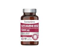 Santarome - Vitamine B12 Méthylcobalamine 1000 µg - Vitalité, Immunité & Système Nerveux - Avec Vitamines B2 B3 B6 B9 & Magnésium - Vegan, Sans Gluten - Fabriqué en France - 2 mois