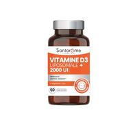 Santarome - Vitamine D3 Liposomale 2000 UI - Immunité & Capital Osseux - Avec Magnésium & Zinc - Haute Assimilation - Vegan, Sans Gluten - 2 mois - Fabriqué en France
