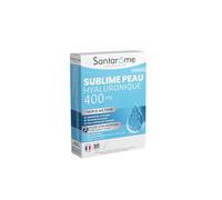 Santarome - Sublime Peau Hyaluronique 400 mg - Triple action : Hydratation, élasticitée et peau repulpée - Acide Hyaluronique, Vitamines, Minéraux, Pépins de raisins - 30 gélules - France