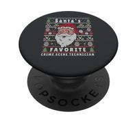 Santas Christmas Ugly Christmas Scène de Crime Technicien PopSockets PopGrip Adhésif