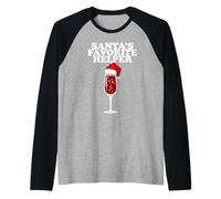 Santa's Favorite Helper Christmas Red Wine Manche Raglan