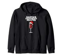 Santa's Favorite Helper Christmas Red Wine Sweat à Capuche