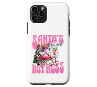 Santa's Favorite Hot Mess Funny Flamingo Christmas Cocktail Coque pour iPhone 11 Pro
