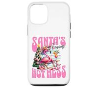 Santa's Favorite Hot Mess Funny Flamingo Christmas Cocktail Coque pour iPhone 12/12 Pro