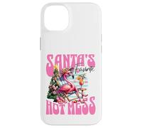 Santa's Favorite Hot Mess Funny Flamingo Christmas Cocktail Coque pour iPhone 14 Plus