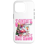 Santa's Favorite Hot Mess Funny Flamingo Christmas Cocktail Coque pour iPhone 16 Pro
