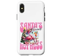 Santa's Favorite Hot Mess Funny Flamingo Christmas Cocktail Coque pour iPhone X/XS