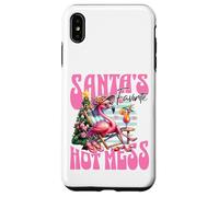 Santa's Favorite Hot Mess Funny Flamingo Christmas Cocktail Coque pour iPhone XS Max
