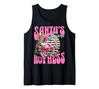 Santa's Favorite Hot Mess Funny Flamingo Christmas Cocktail Débardeur