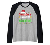 Santa's Favorite Scientist Funny Christmas Scientist Xmas Manche Raglan