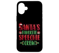 Santa's Favorite Speechie Crew SLP Speech Therapy Christmas Coque pour iPhone 16 Plus