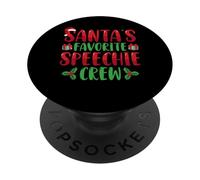 Santa's Favorite Speechie Crew SLP Speech Therapy Christmas PopSockets PopGrip Adhésif