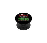 Santa's Favorite Trucker Funny Christmas Trucker Xmas PopSockets PopGrip Adhésif
