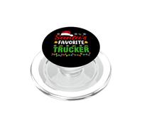 Santa's Favorite Trucker Funny Christmas Trucker Xmas PopSockets PopGrip pour MagSafe