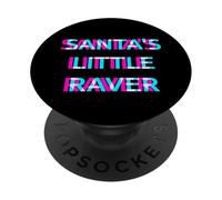 Santa's Little Raver Christmas Rave Techno Festival EDM PopSockets PopGrip Adhésif