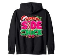 Santa's Side Chick Citation de Noël Amusante pour Femme Sweat à Capuche